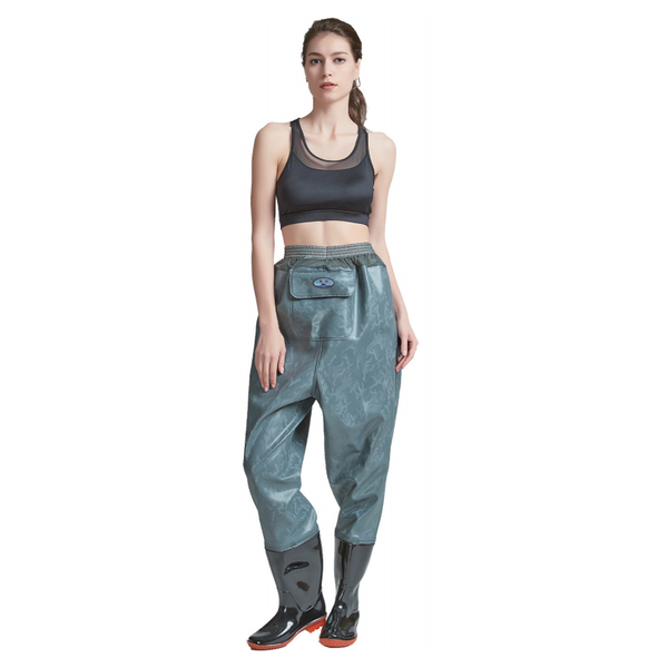 Вязаная ткань с покрытием из ПВХ, длина до талии, грудь, болотные сапоги Вязаная ткань с покрытием из ПВХ, длина до талии, грудь, болотные сапоги